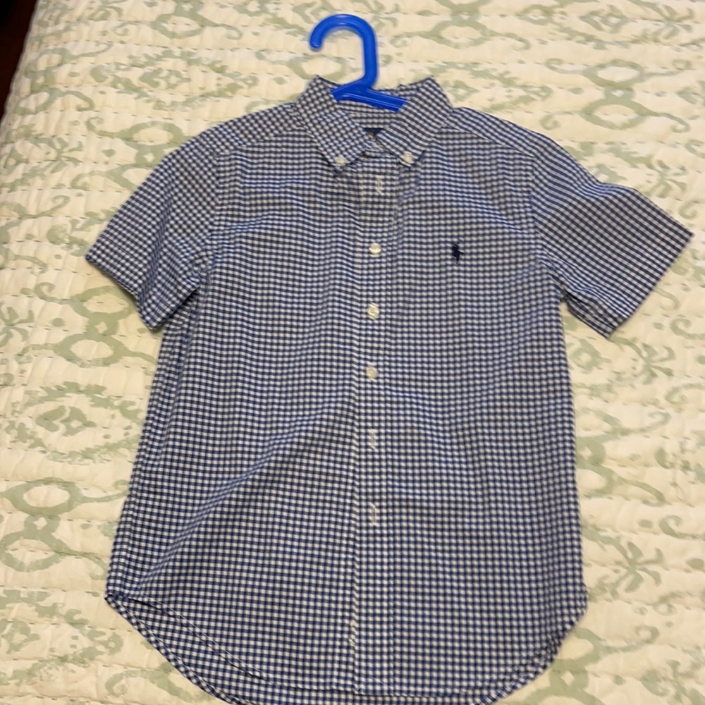 Ralph Lauren gingham poplin short sleeve shirt - Picture 3 of 5
